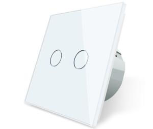 Tempered Glass Touch Light Smart Home Wall Switch 220V 300W 60mm hole distance