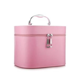 Quality Large Zipper Leather Cosmetic Mirror PU Makeup Bag wholesale