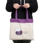 Full Color Purple Handle Printed 12oz Canva Tote Bag