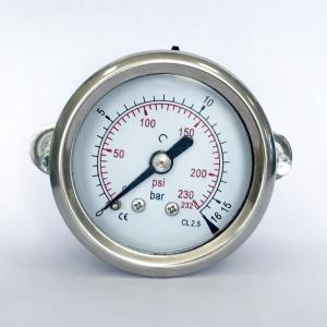Quality SS316 Panel Mount Pressure Gauge 1.5 Inches 16 Bar Surface Mount Pressure Gauge wholesale