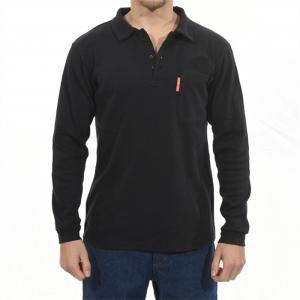 Quality Full Sleeve FR Black Henley Shirt CFR Fire Resistant Welding Shirts wholesale
