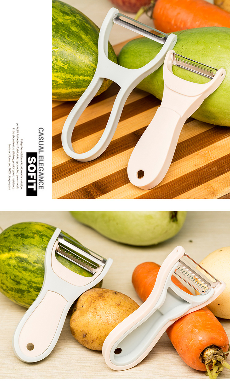 Hand Vegetable Slicer 2-in-1 Metal Peeler Durable Mini Steel Manual Tools Non-Slip Handle Safe for Commercial