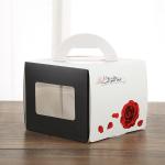 Offset Printing SBS Board Cake Carrying Box With Transparent Window