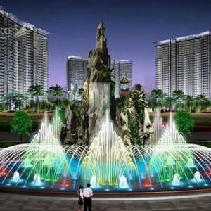 Quality Hotel Large Water Jet Fountain Stone Garden Signal Control wholesale