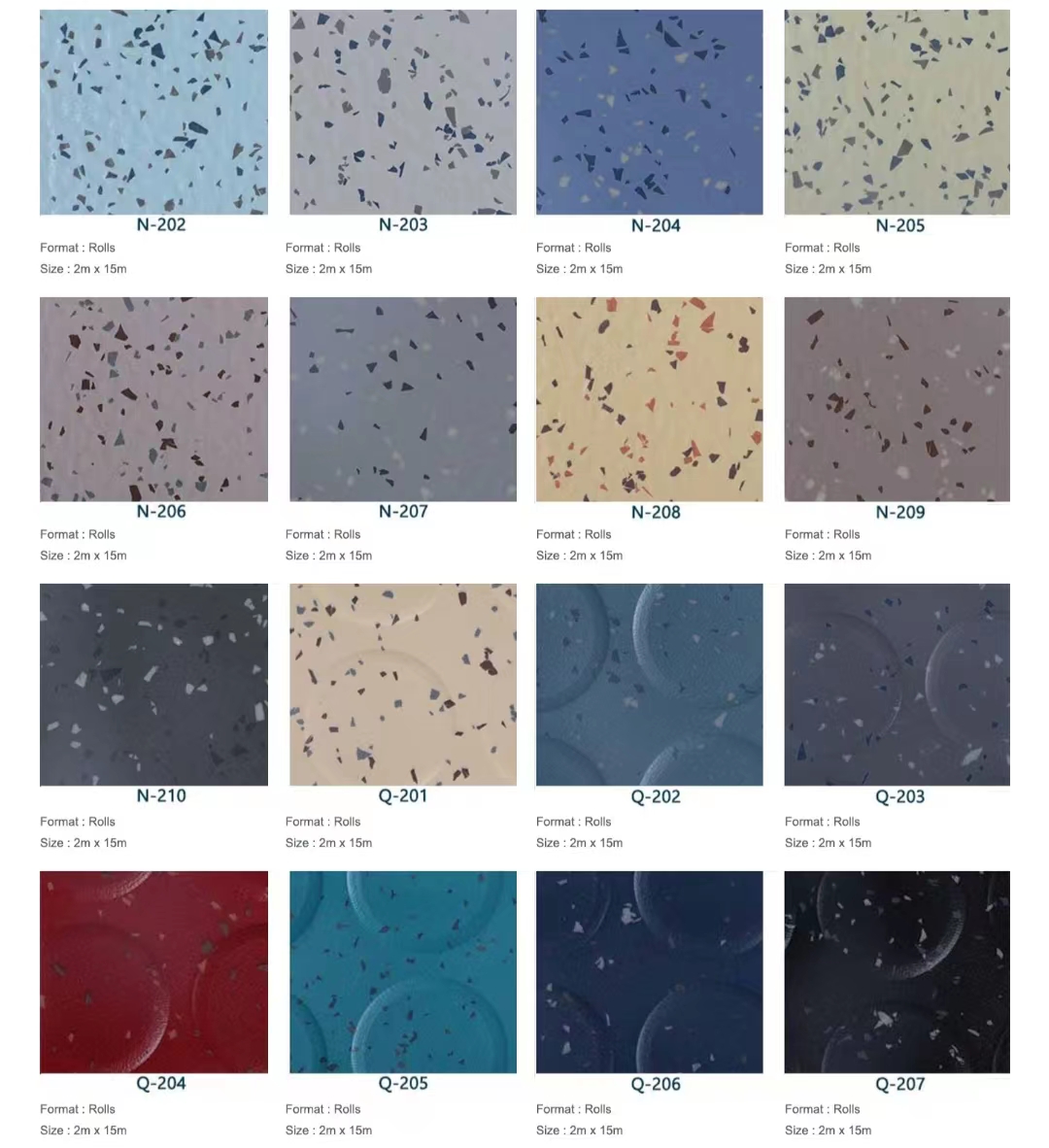 High Traffic Rubber Floor Sheet T Grade 15m Rubber Flooring For Hospitals
