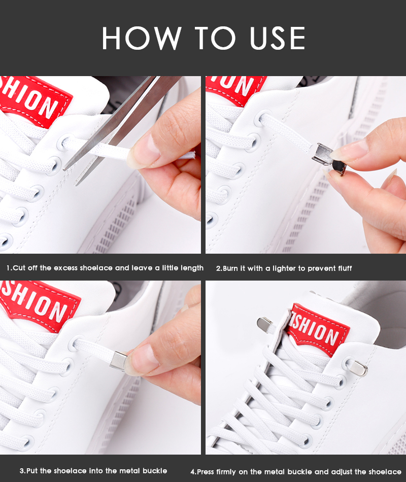Wholesales Hot Selling No Need Tie Elastic Shoe Lace Lock No Tie Shoelace
