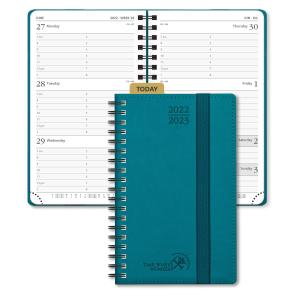 Quality Wirebound Mini Weekly Planner Customized Pacific Blue Soft Cover wholesale