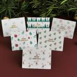 Unfold 11.5x17cm Merry Christmas CMYK Recycled Kraft Paper Greeting Card