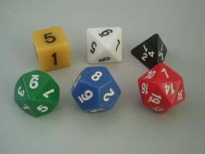 Quality Custom Polyhedral Acrylic Board Game Dice Yellow Blue Green Red Color wholesale