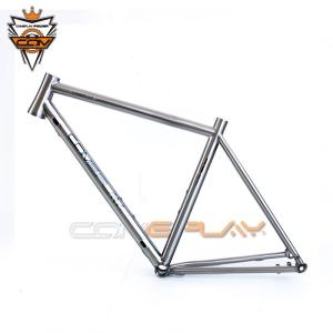 Quality Ti3AL2.5V Titanium Road Bike Frame Gravel Bike Frameset Tapered Headset wholesale
