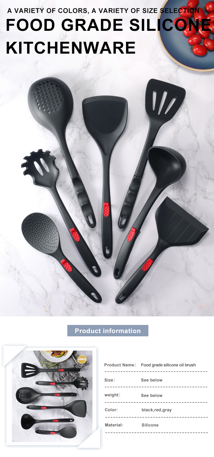 7pcs Silicone Kitchen Utensil