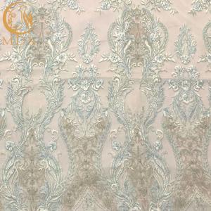 Quality Elegant Bridal Dress 3D Embroidery Lace Fabric By The Yard Handmade wholesale