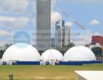 White Geodesic Wedding Dome Tent 30m Dia With PVC Curtains Door