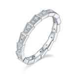 Sterling Silver Moissanite Jewelry Round Cut Ring Snake Wedding Bands White Gold