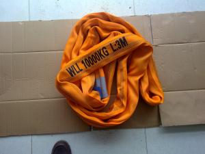 Quality EN1492-2 Soft Orange Poly Round Slings , 10 Ton Lifting Straps High Strength wholesale