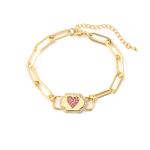 Elegant 18k Gold Chain Bracelet Women , Synthetic CZ Gold Plated Charm Bracelet