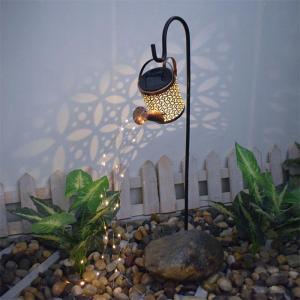 Quality Solar Creative Iron Kettle Shower Floor Lamp for Outdoor Garden Landscape wholesale
