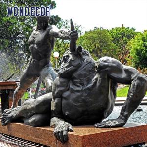 Quality Expressive Large Bronze Sculpture Greek Mythological Figures Minotaur And Theseus wholesale