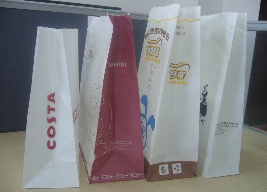 PLC control Adjustable roll feeding square bottom paper bag making machine 