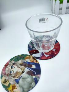 Quality Anti Slip Coffee Table Cup Coaster 2D Design Inkjet Printing wholesale