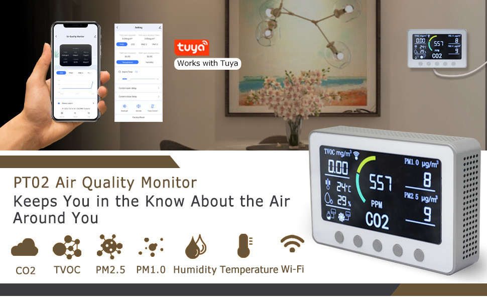 Automation Smart Air Quality Monitor IAQ Monitoring System 400ppm-5000ppm