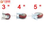 Polyurethane Red Rubber Caster Wheels , 3 Inch Solid Caster Wheels