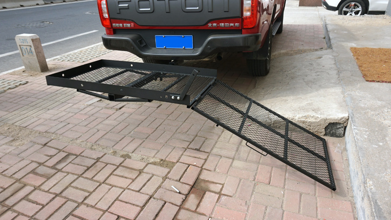 Customized Logo Black Folding Hitch-mounted Basket-style Cargo Carrier for Heavy-duty