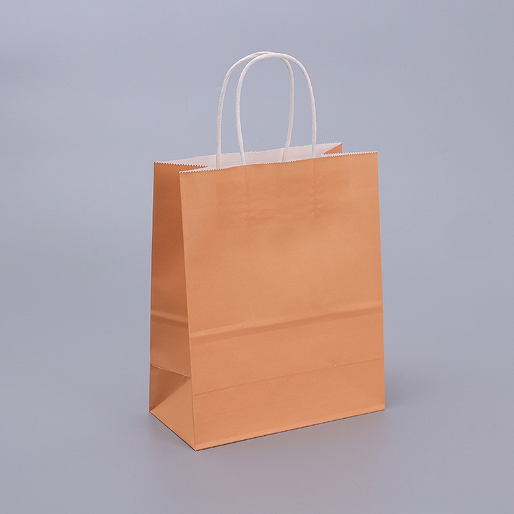 Competitive Eco-Friendly Folding Brown Kraft Paper Shopping Bag with Customized Logo
