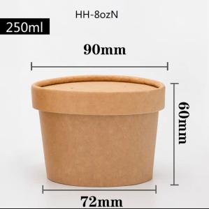 Quality Bio-Degradable 8/12oz Kraft Food Grade Disposable Paper Soup Cup wholesale