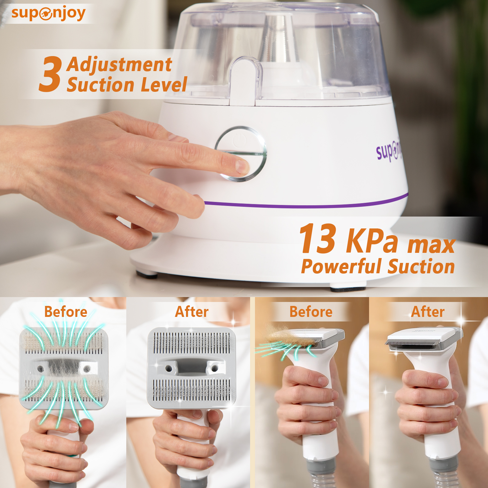 Pet Grooming Kit Vacuum Cleaner 5 in 1 P2 Pro Low Noise Pet Hair Remover Kit Dog Cat