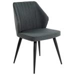 Synthetic Leather Grey Upholstered Dining Chair For French Cafe
