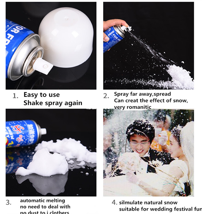 Christmas Artificial Snow Spray Can 750ml Tinplate Fake Snow Aerosol Can