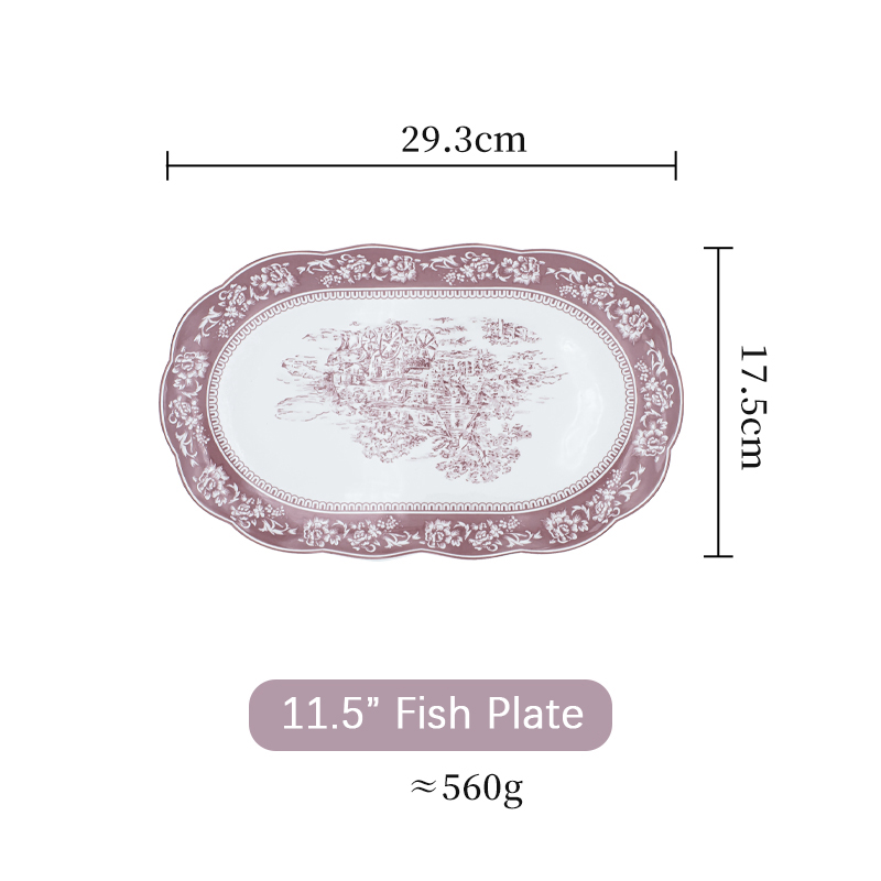 Business Gifts Luxury Purple Plate For Elegant Restaurants Dinnerware Set Party Wedding