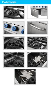 Quality Heavy Duty Gas 6 Range Stove Oven Combo 150KG N.W Powered by LPG/Natural Gas wholesale