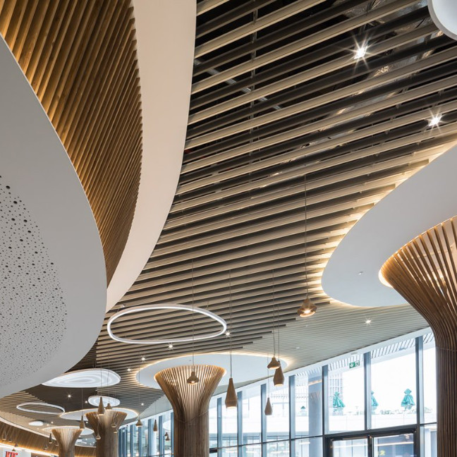 Open Cell Aluminum Customized Grid Ceiling Modern Strip Metal Ceilings Waterproof False Ceiling