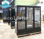 Electric Heating Glass Door Supermarket Upright Display Freezer For Ice Cream