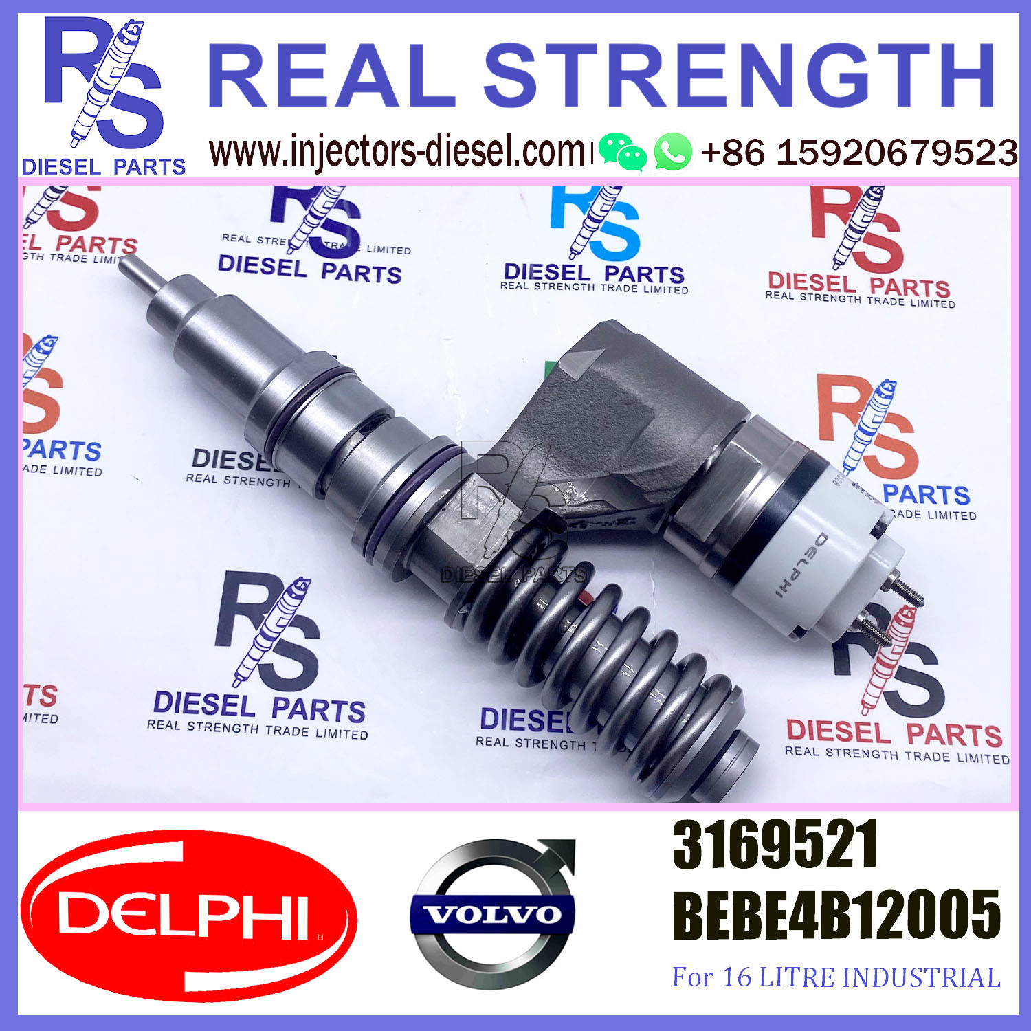 3169521 V-O-L-V Diesel Injector BEBE4B12005 For D12 3039 US2000 SPEC 345/385/425 HP