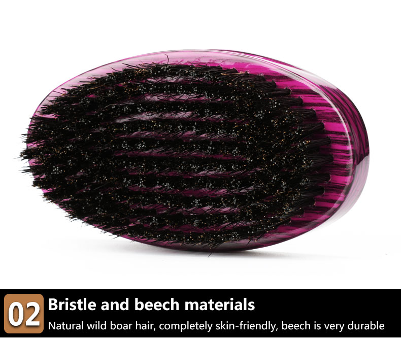 Abeis 360 Wave Brush Customize Woodgrain Color Medium Boar Mixed Nylon Bristle