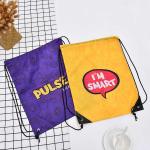 Grocery Drawstring Non Woven Bag Yellow 105Gsm Eco Promotional Non Woven Bags