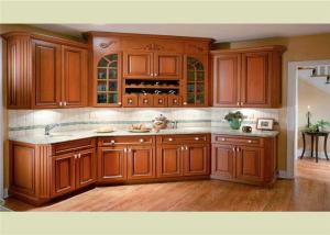 Quality Beautiful Solid Wood Kitchen Cabinets Customized Classic Design From Foshan wholesale