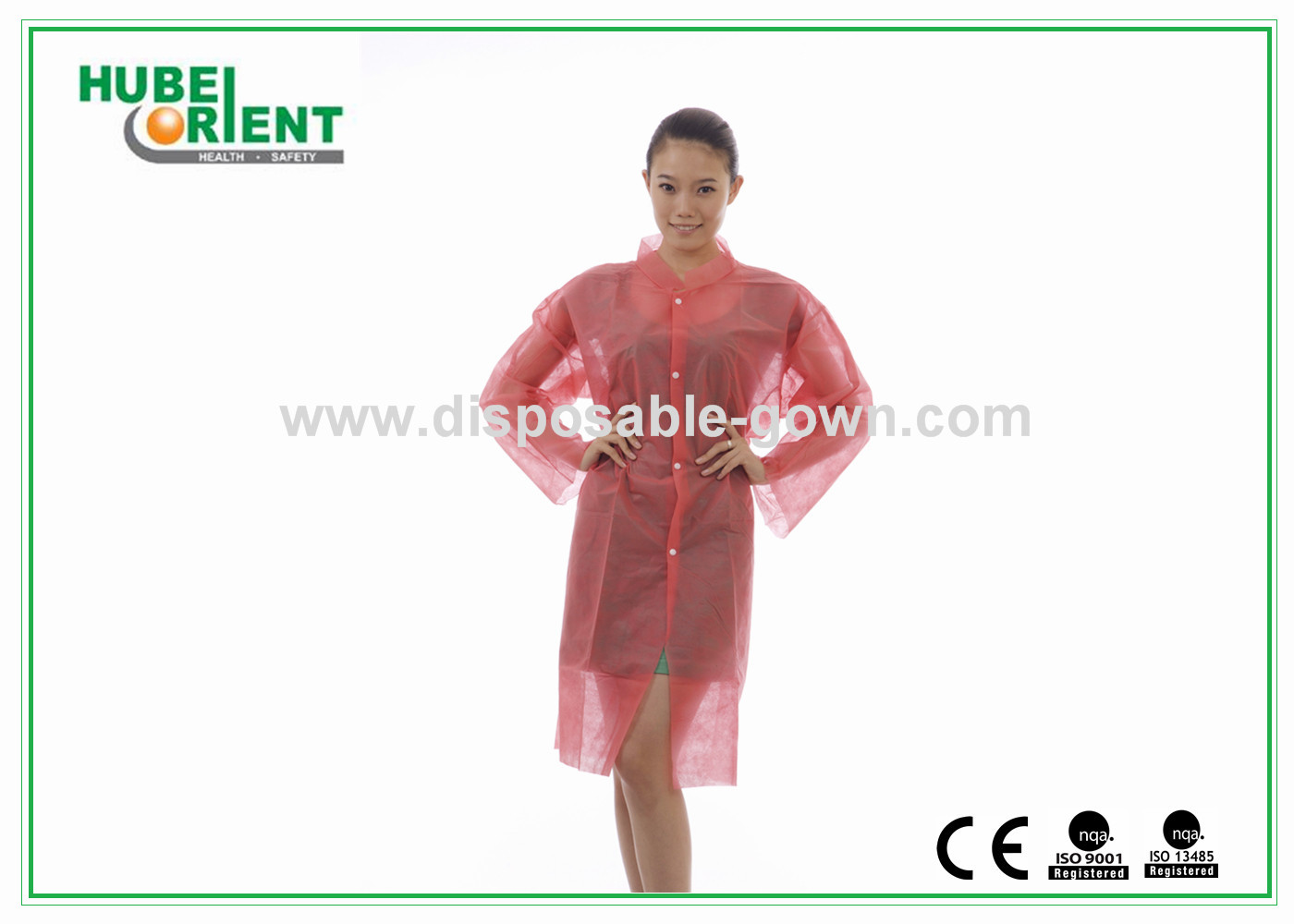ISO13485 CE Approved PP Fire Resistant Lab Coats Disposable With Snaps