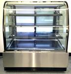 Curved Glass Refrigerated Bakery Display Case , Bakery Refrigerator Showcase