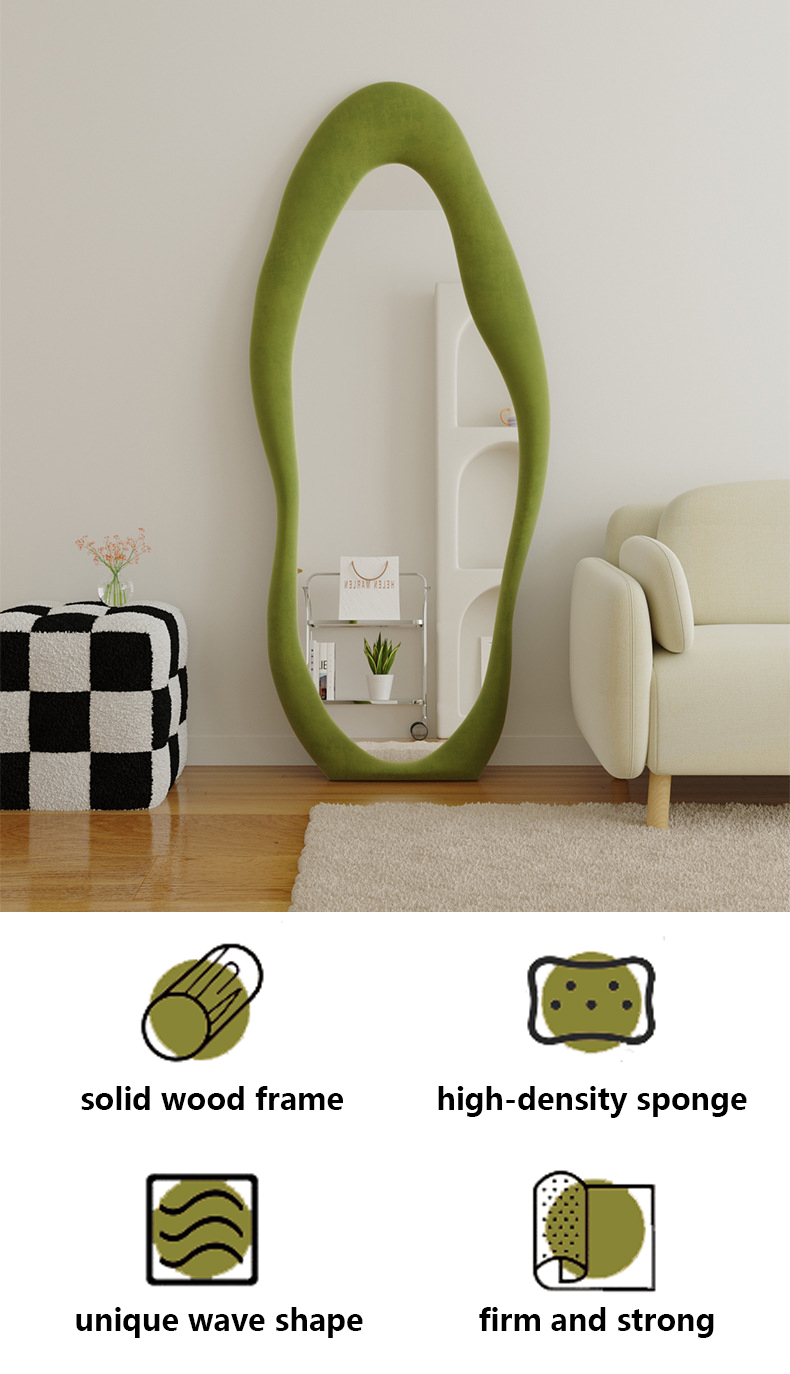 Decorative Body Curved Full Length Mirror Oversized Arched Floor Mirror