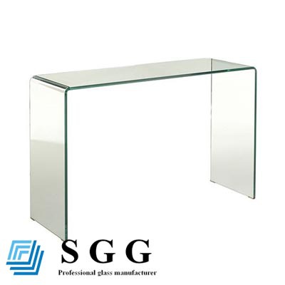hot bend glass computer table coffee table console table bent