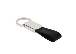 Quality Carbon Fibre Leather Key Chains Metal PU Braided Leather Keychain Snap Hook wholesale