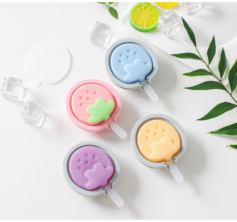 Silicone Popsicle Molds, Cute Ice Pop Molds Reusable Cake Pop Mold Set With Lid Popsicle Sticks, Easy Release BPA Free Cartoon Ice Cream Mold For Kids