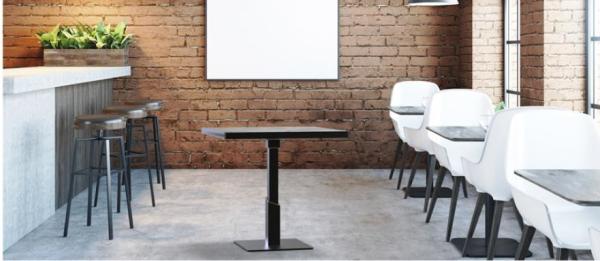 Sandy Texture Dining Table Pedestal Base Hospitality Furniture Cast Iron Table