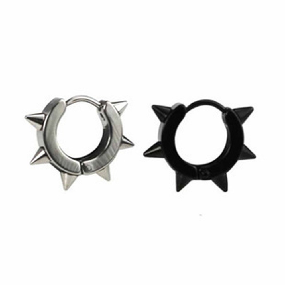 Silver Color&Gold-Color Punk Rock Stainless Steel Small Hoop Earrings for Women Wedding Party Jewelry