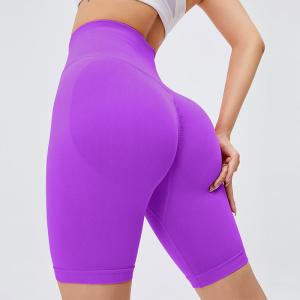 Quality Seamless Yoga Gym Cycling Shorts Scrunch Butt Push Up Nylon High Waist wholesale