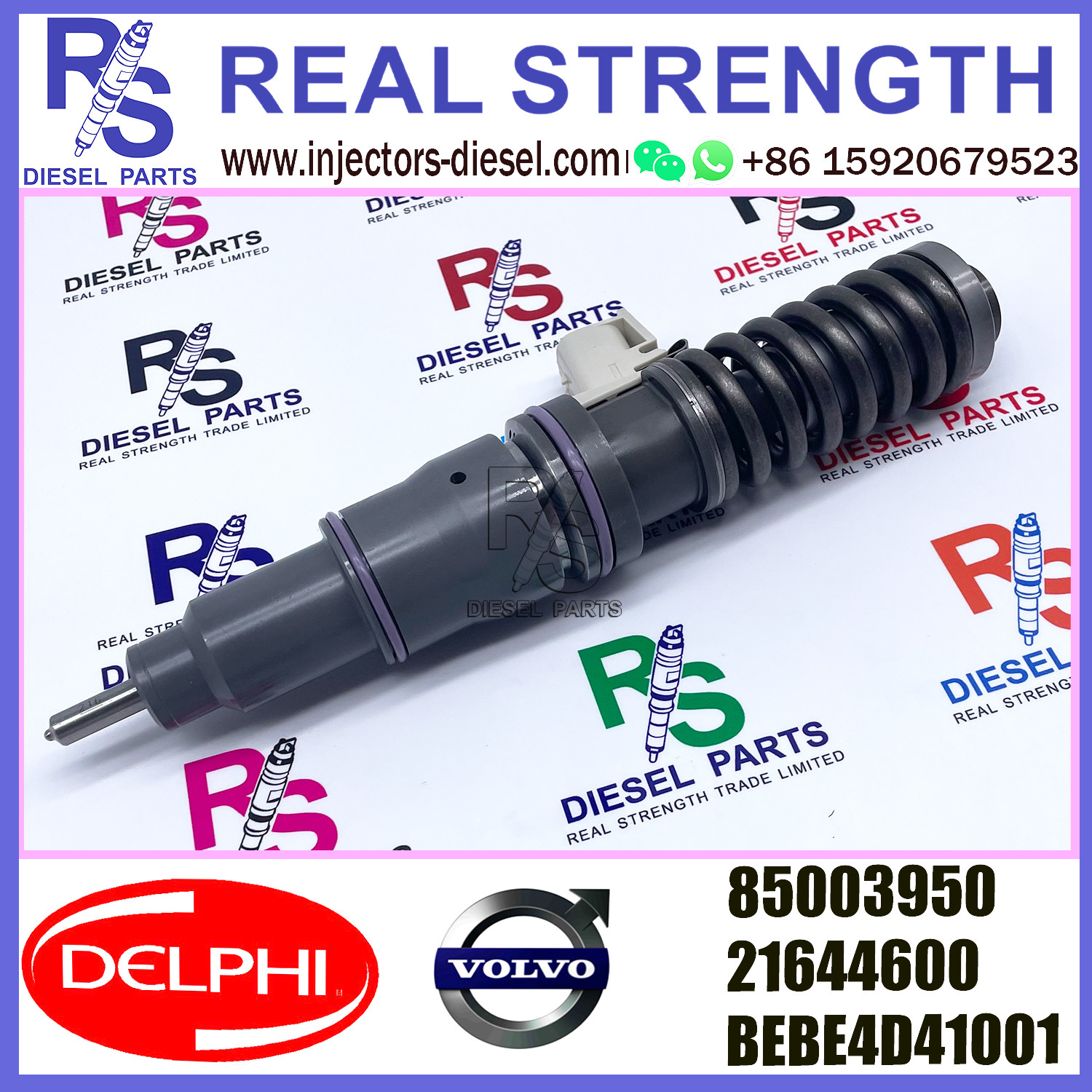 DELPHI 4pin 85003950 21644600 Diesel pump Injector 85003950 21644600 BEBE4D41001 E3.18 for V-O-L-V RVI MD9 3503 EURO 4